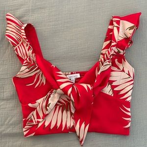 Multicolor front tie crop top